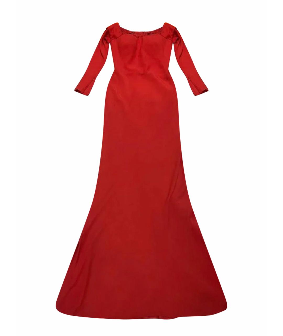 ALEXANDER MCQUEEN Красное вискозное вечернее платье, фото 1