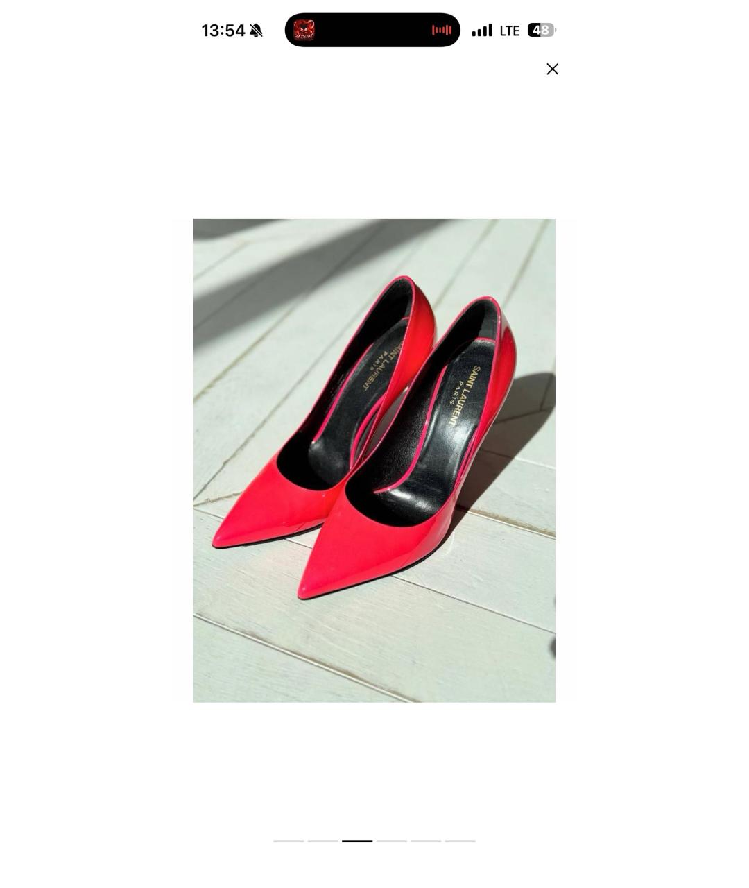 SAINT LAURENT Розовые туфли из лакированной кожи, фото 3