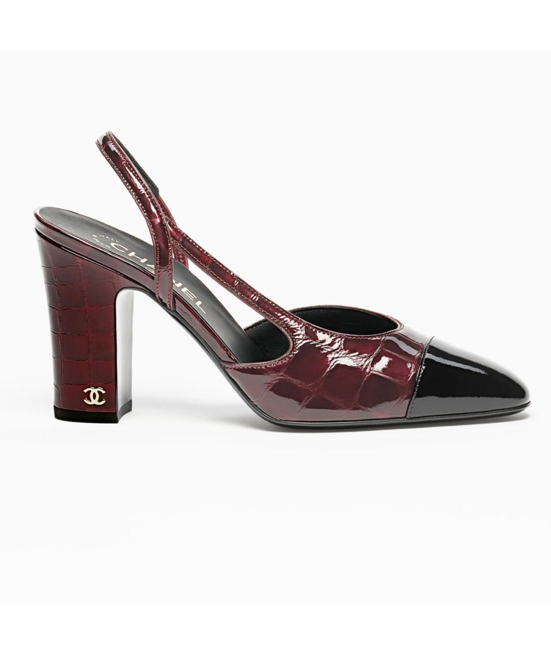 CHANEL Бордовые кожаные туфли, фото 8