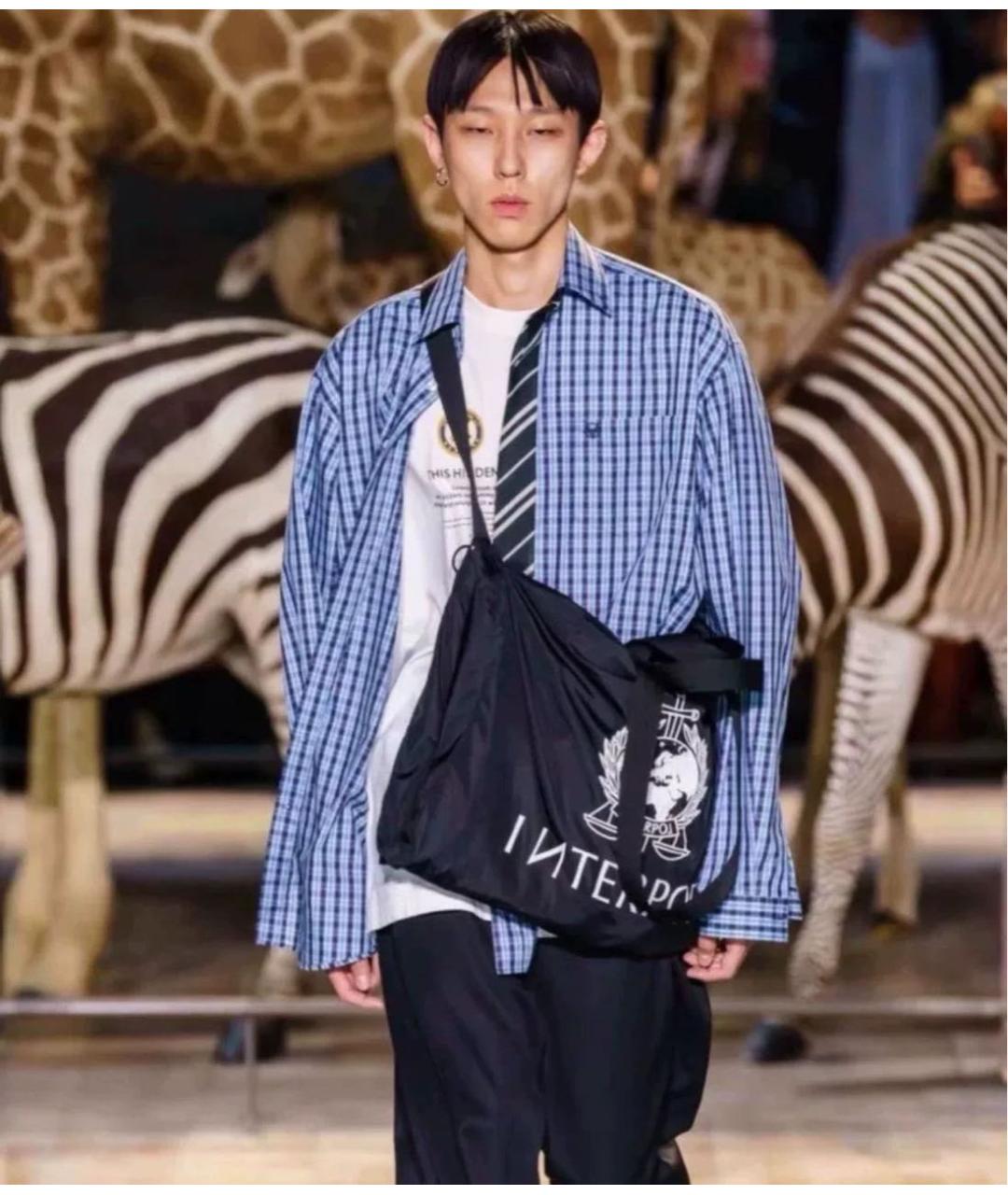 VETEMENTS Синяя хлопковая кэжуал рубашка, фото 5