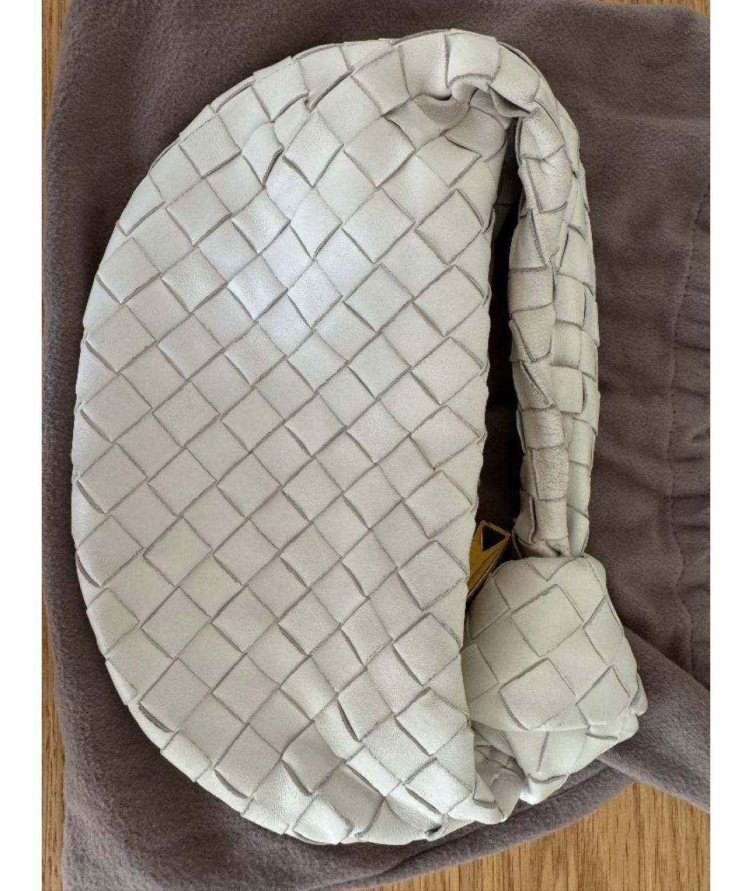 BOTTEGA VENETA Белая кожаная сумка с короткими ручками, фото 3