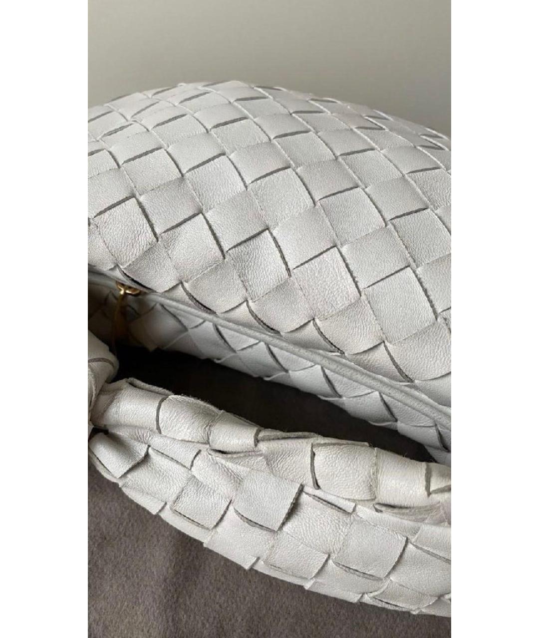 BOTTEGA VENETA Белая кожаная сумка с короткими ручками, фото 5