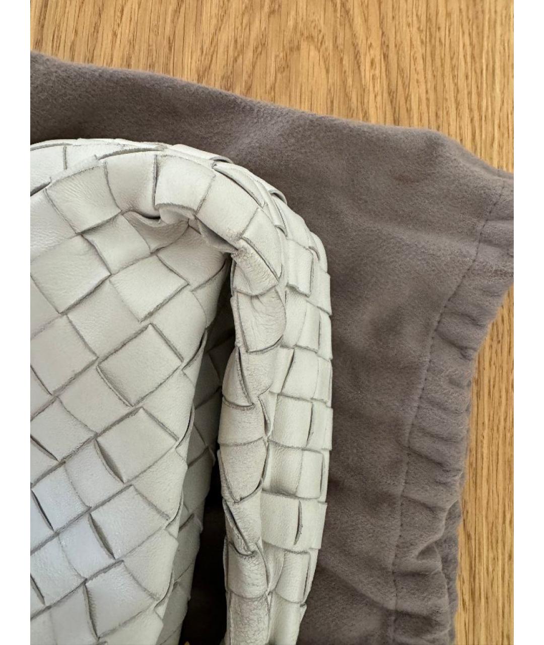 BOTTEGA VENETA Белая кожаная сумка с короткими ручками, фото 9