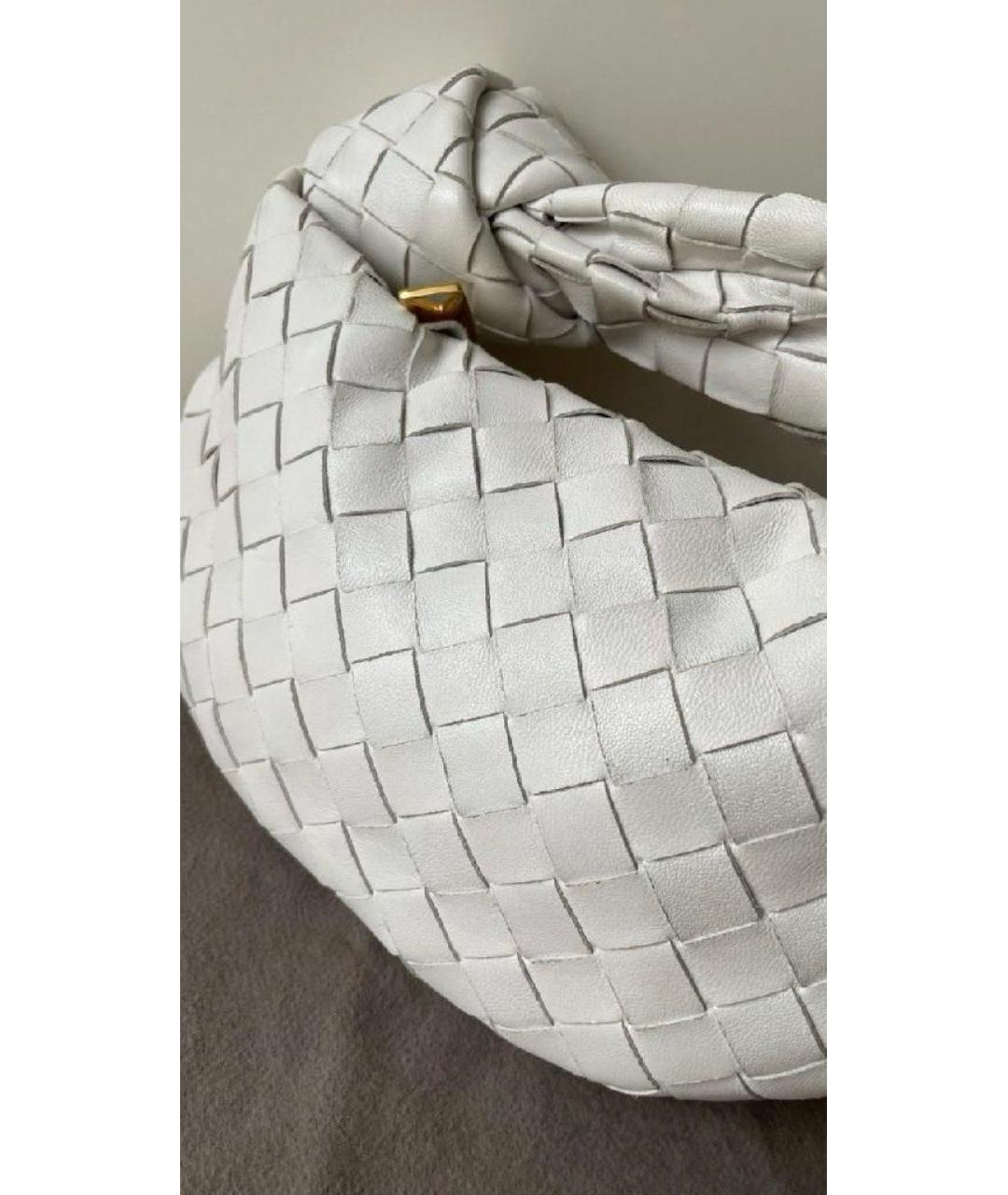 BOTTEGA VENETA Белая кожаная сумка с короткими ручками, фото 2