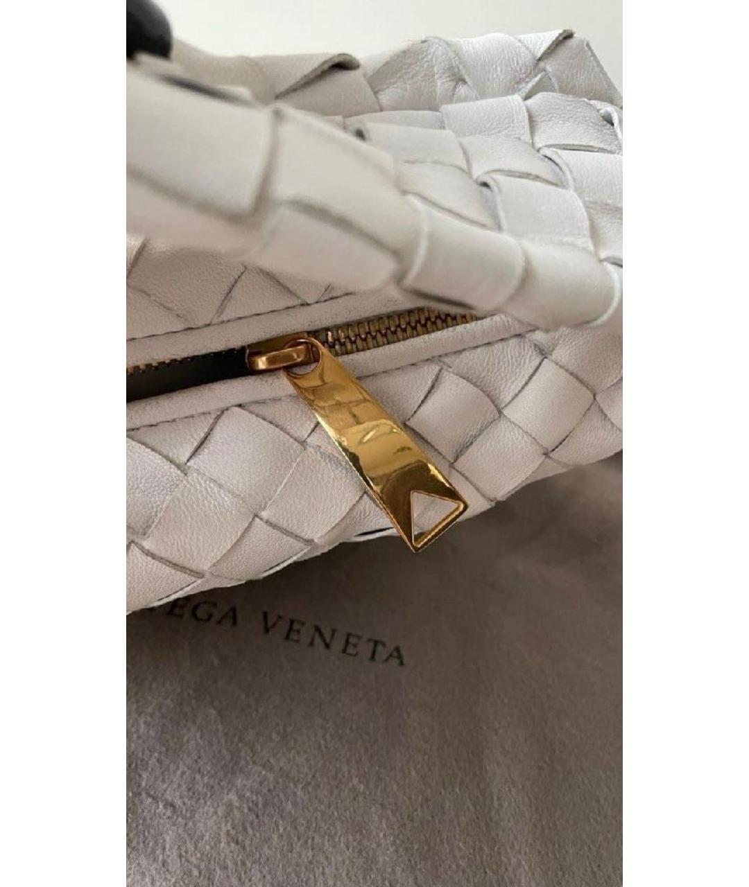 BOTTEGA VENETA Белая кожаная сумка с короткими ручками, фото 7