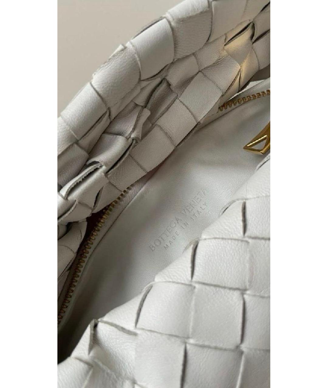 BOTTEGA VENETA Белая кожаная сумка с короткими ручками, фото 4