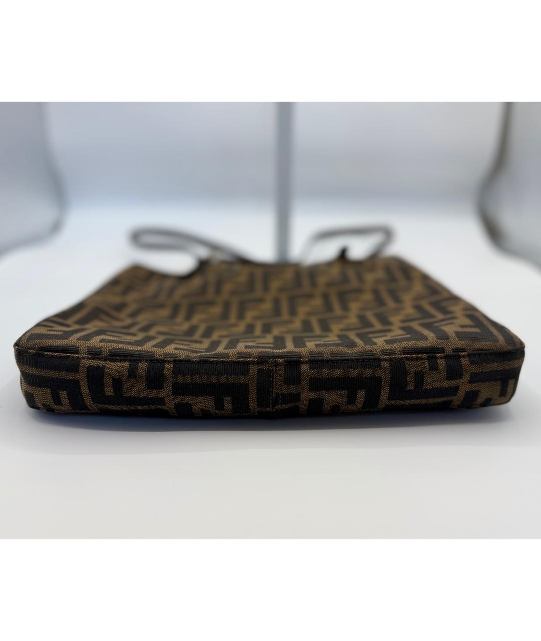 FENDI Коричневая жаккардовая сумка тоут, фото 6
