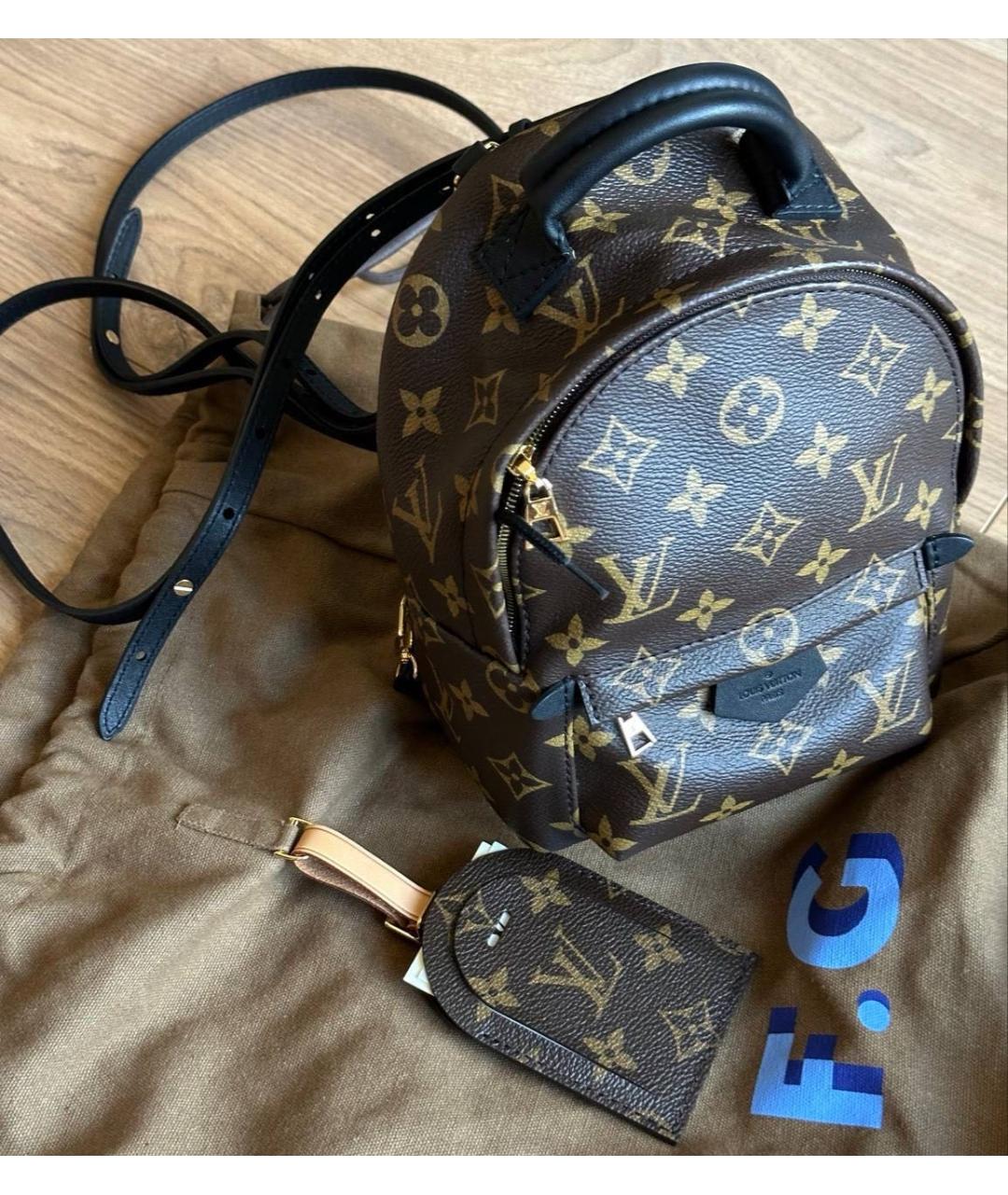 LOUIS VUITTON Коричневый кожаный рюкзак, фото 5