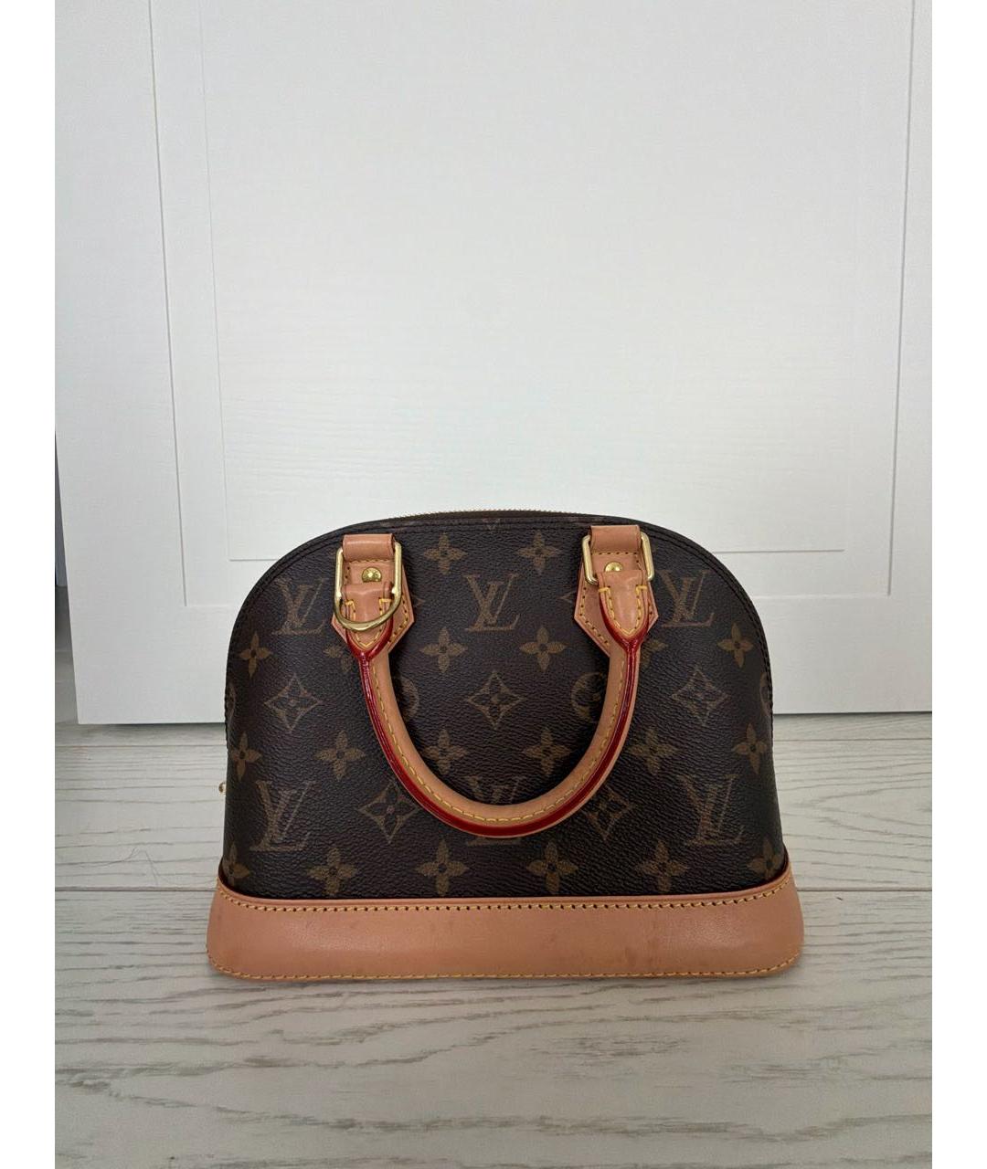LOUIS VUITTON Коричневая канва сумка с короткими ручками, фото 3