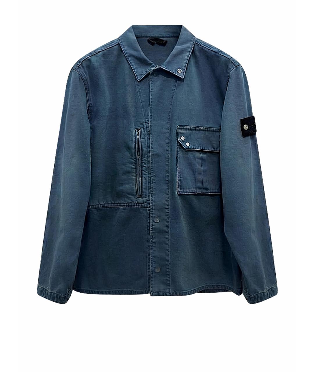 STONE ISLAND Синяя хлопковая кэжуал рубашка, фото 1