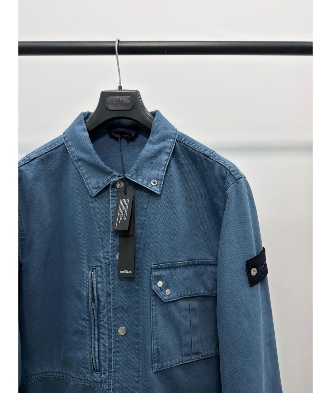 STONE ISLAND Синяя хлопковая кэжуал рубашка, фото 2