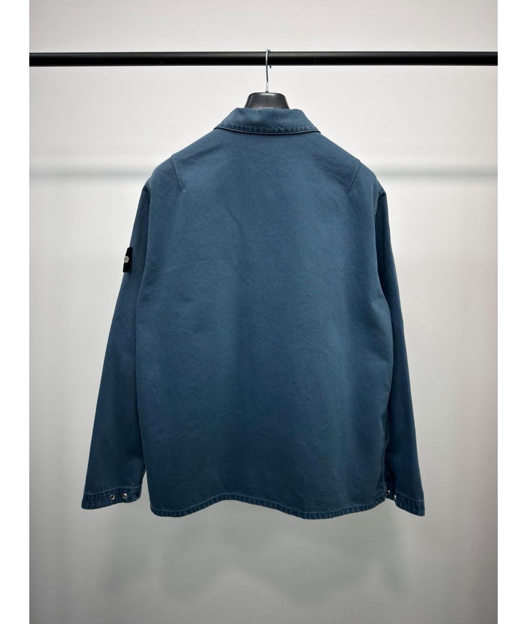 STONE ISLAND Синяя хлопковая кэжуал рубашка, фото 4