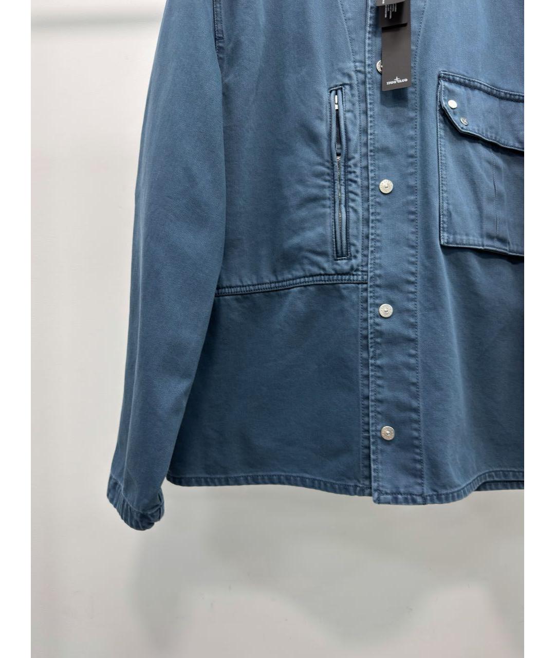 STONE ISLAND Синяя хлопковая кэжуал рубашка, фото 3