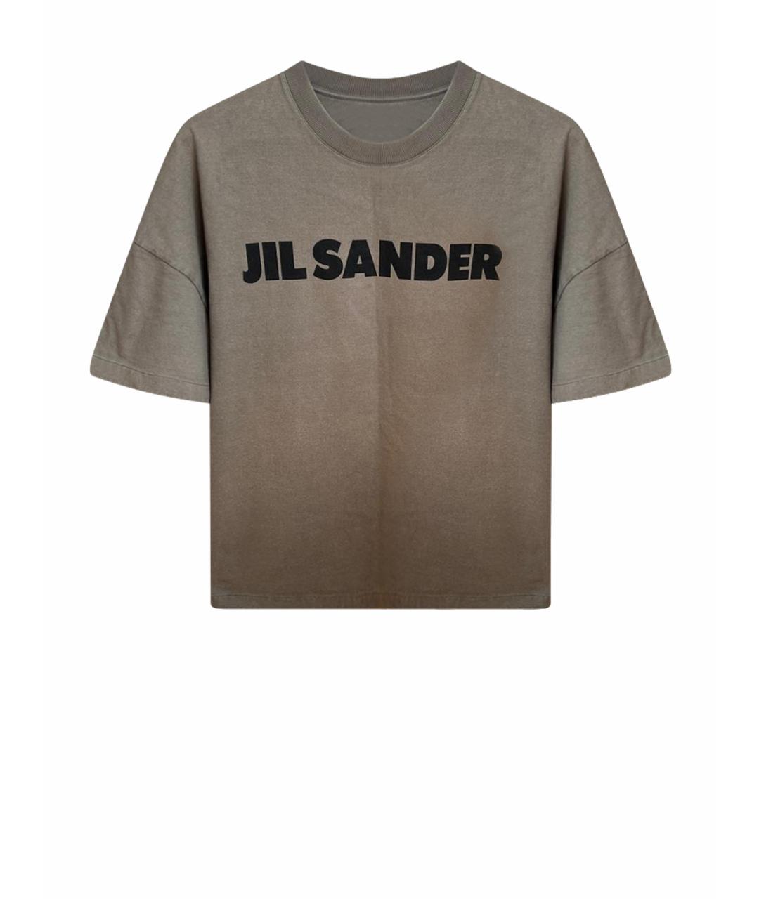 JIL SANDER Хаки хлопковая футболка, фото 1