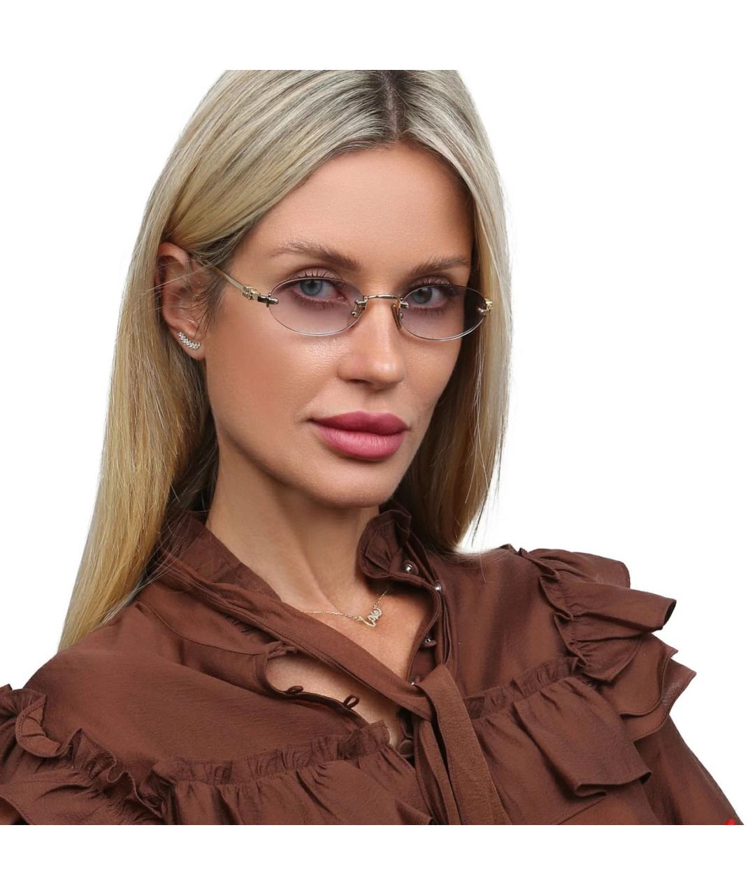 MIU MIU Золотые металлические солнцезащитные очки, фото 6