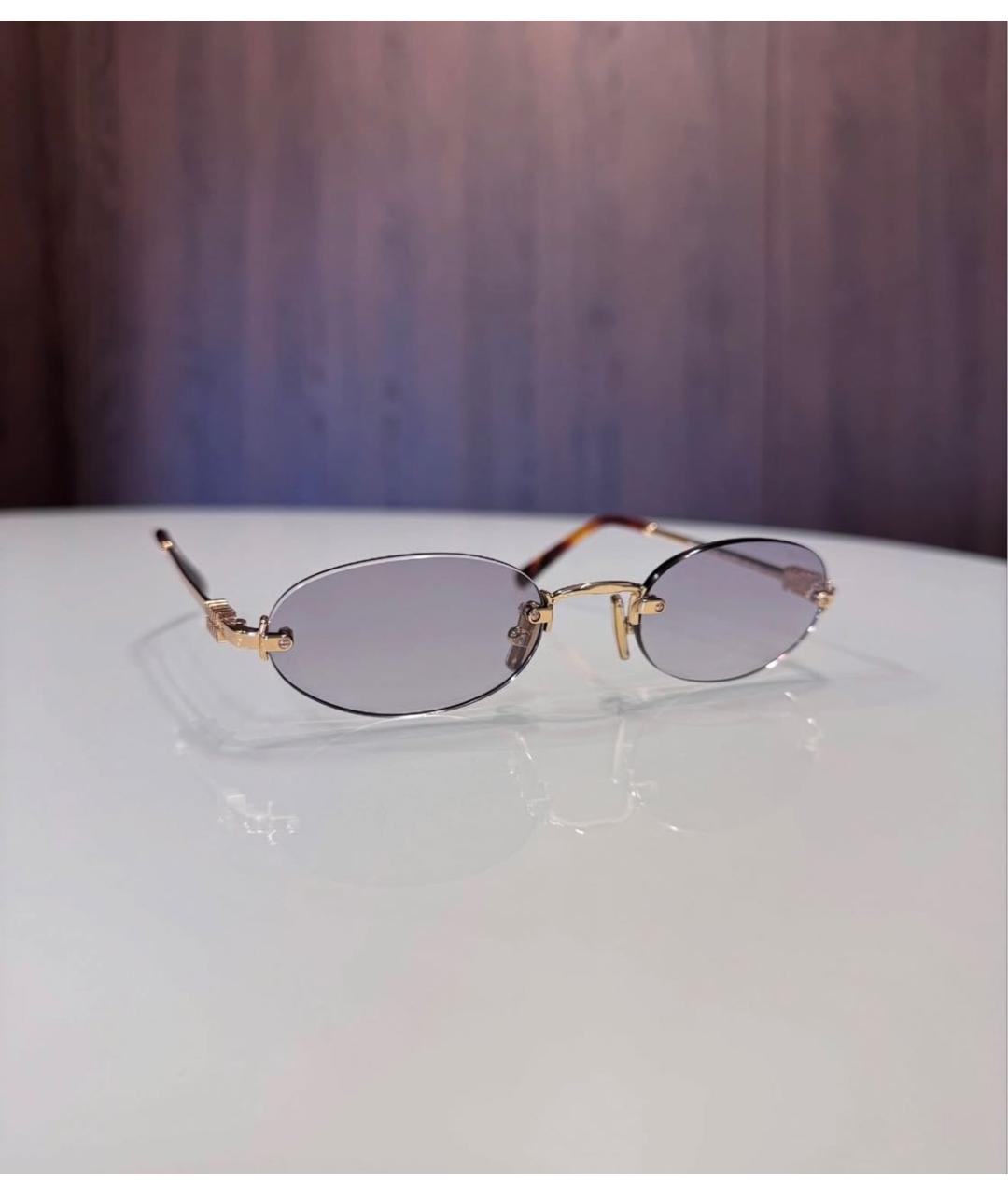 MIU MIU Золотые металлические солнцезащитные очки, фото 2