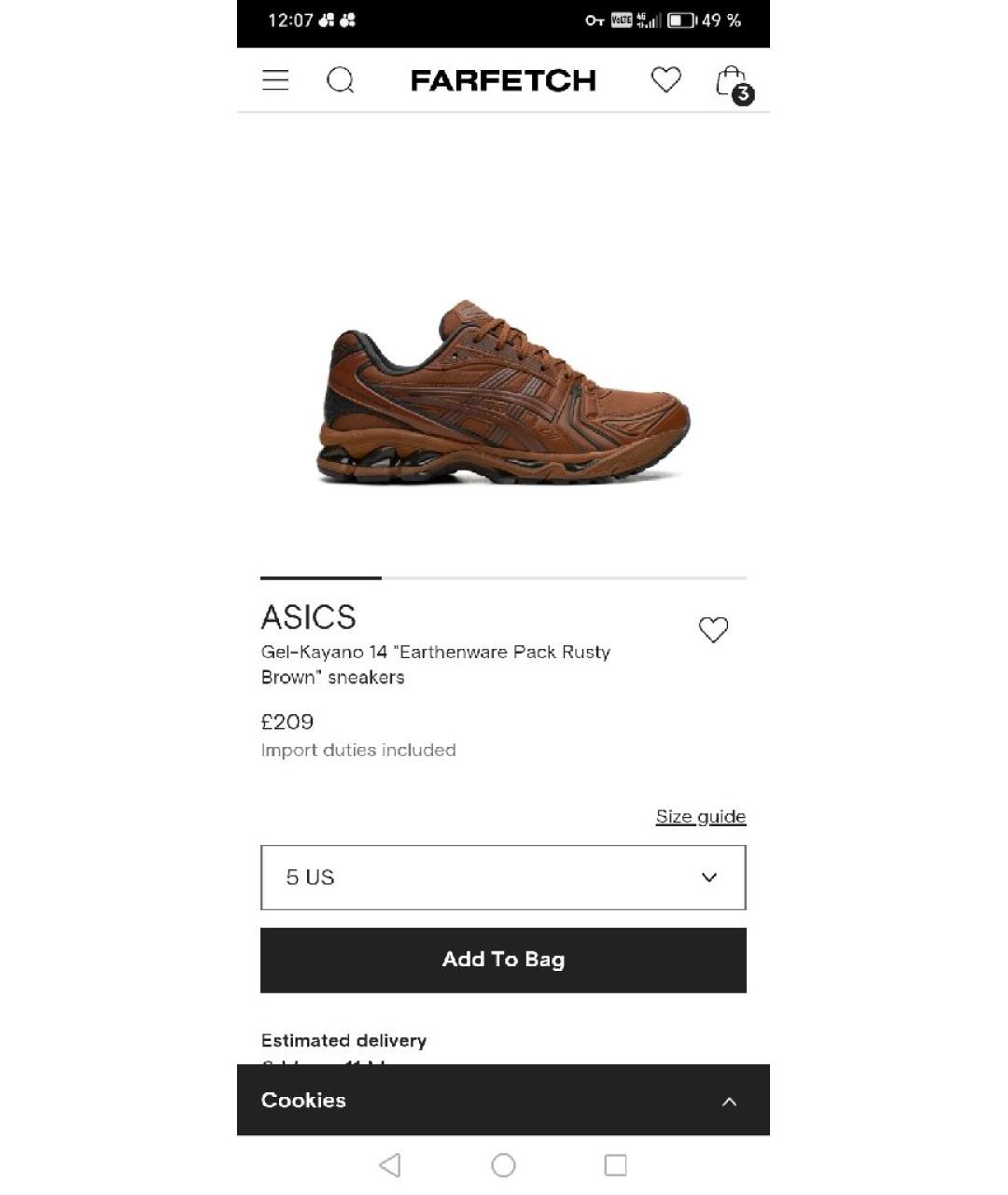 ASICS Коричневые кроссовки, фото 5