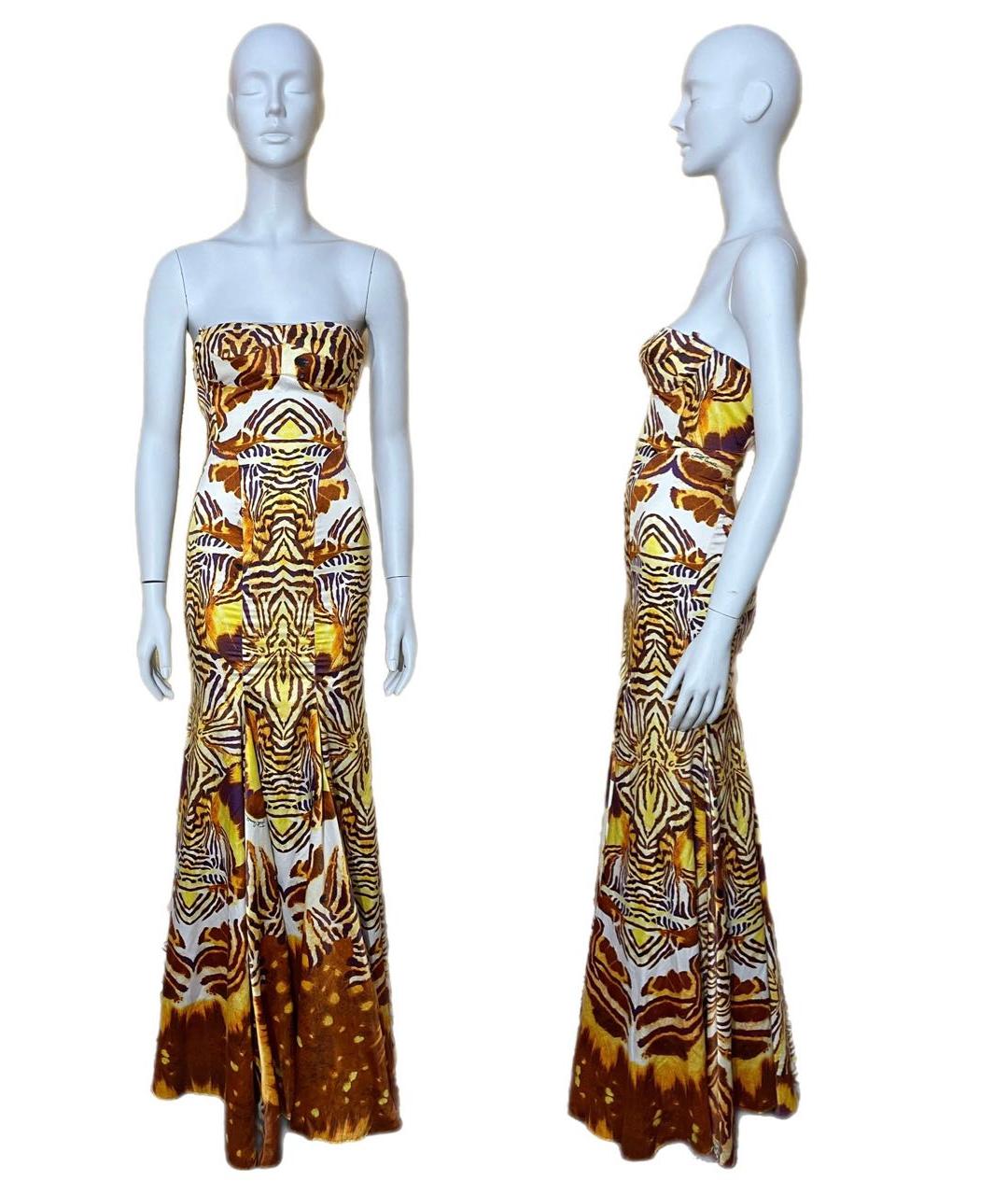 ROBERTO CAVALLI Мульти полиэстеровое вечернее платье, фото 2