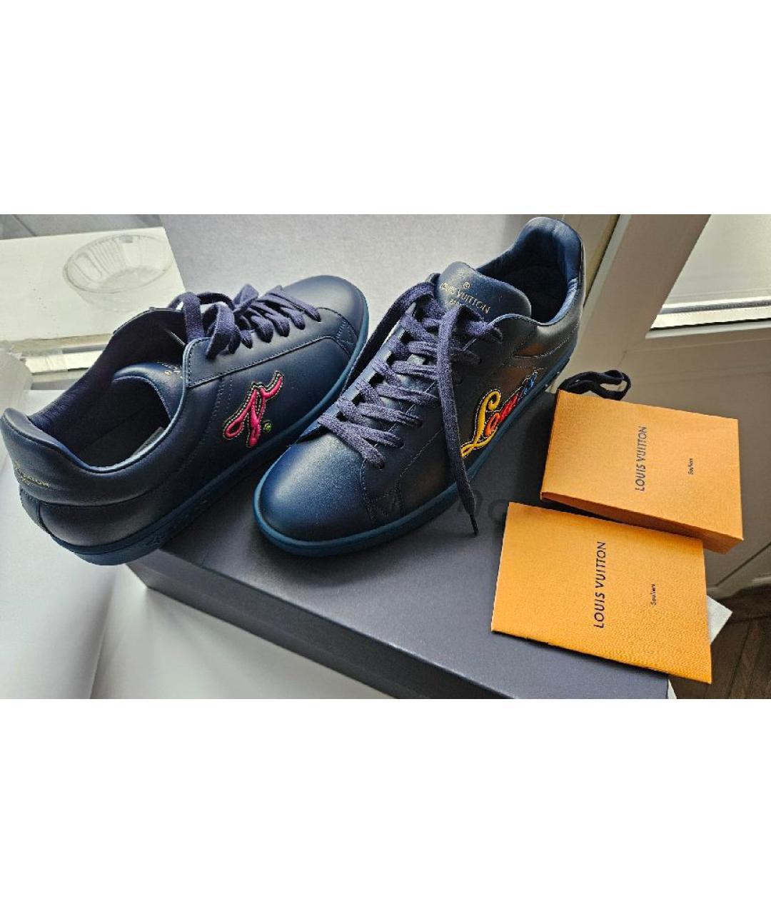 LOUIS VUITTON Красные кожаные кеды, фото 5