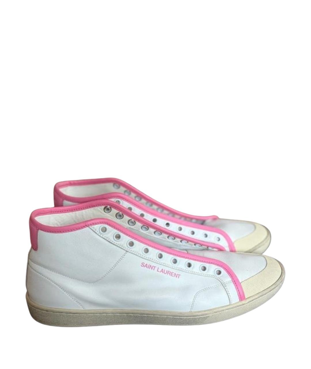 SAINT LAURENT Белые кожаные кеды, фото 1