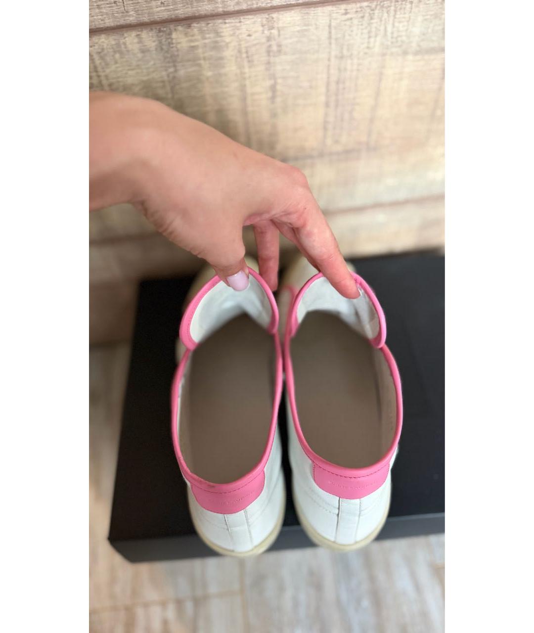 SAINT LAURENT Белые кожаные кеды, фото 3
