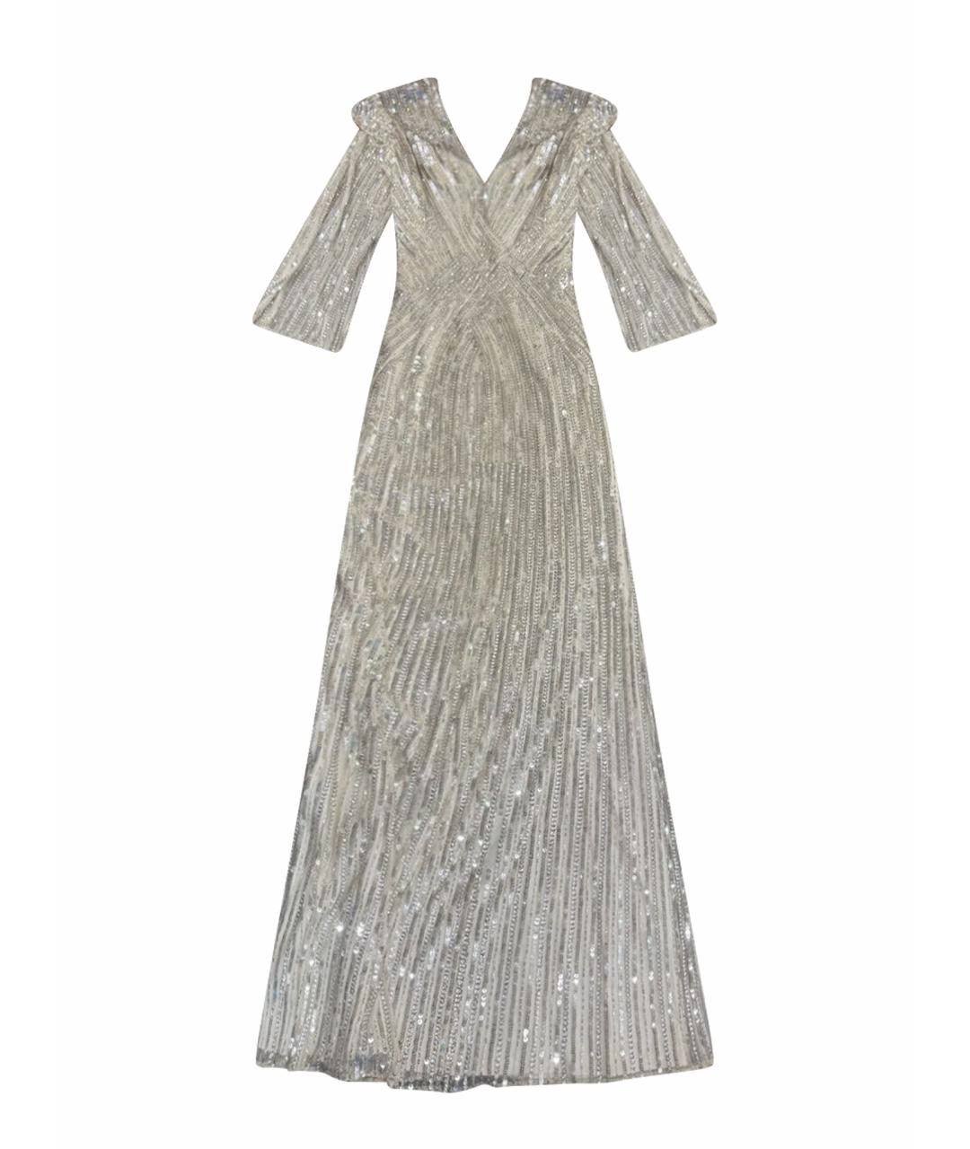 JENNY PACKHAM Серебряное полиэстеровое вечернее платье, фото 1
