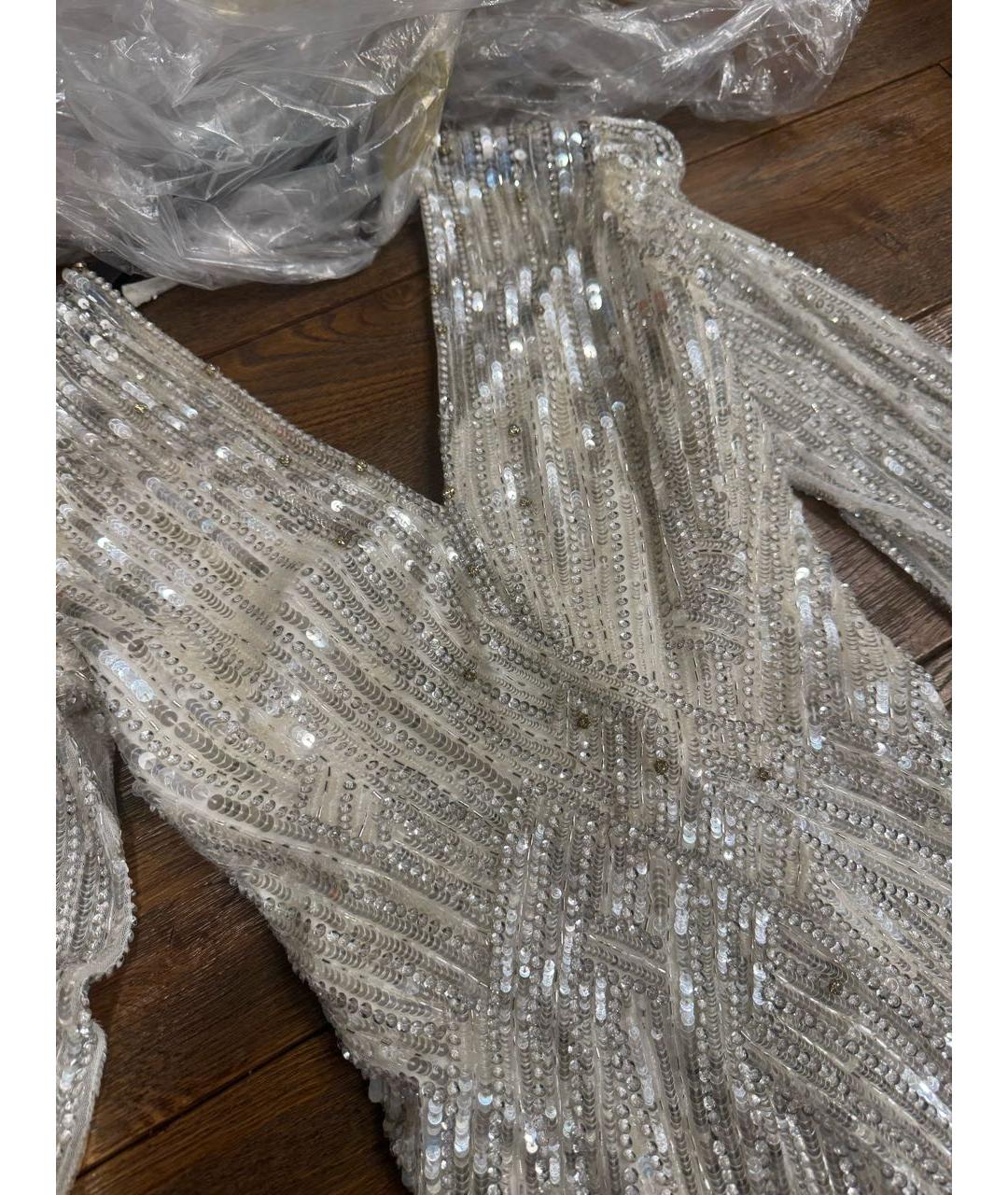 JENNY PACKHAM Серебряное полиэстеровое вечернее платье, фото 3
