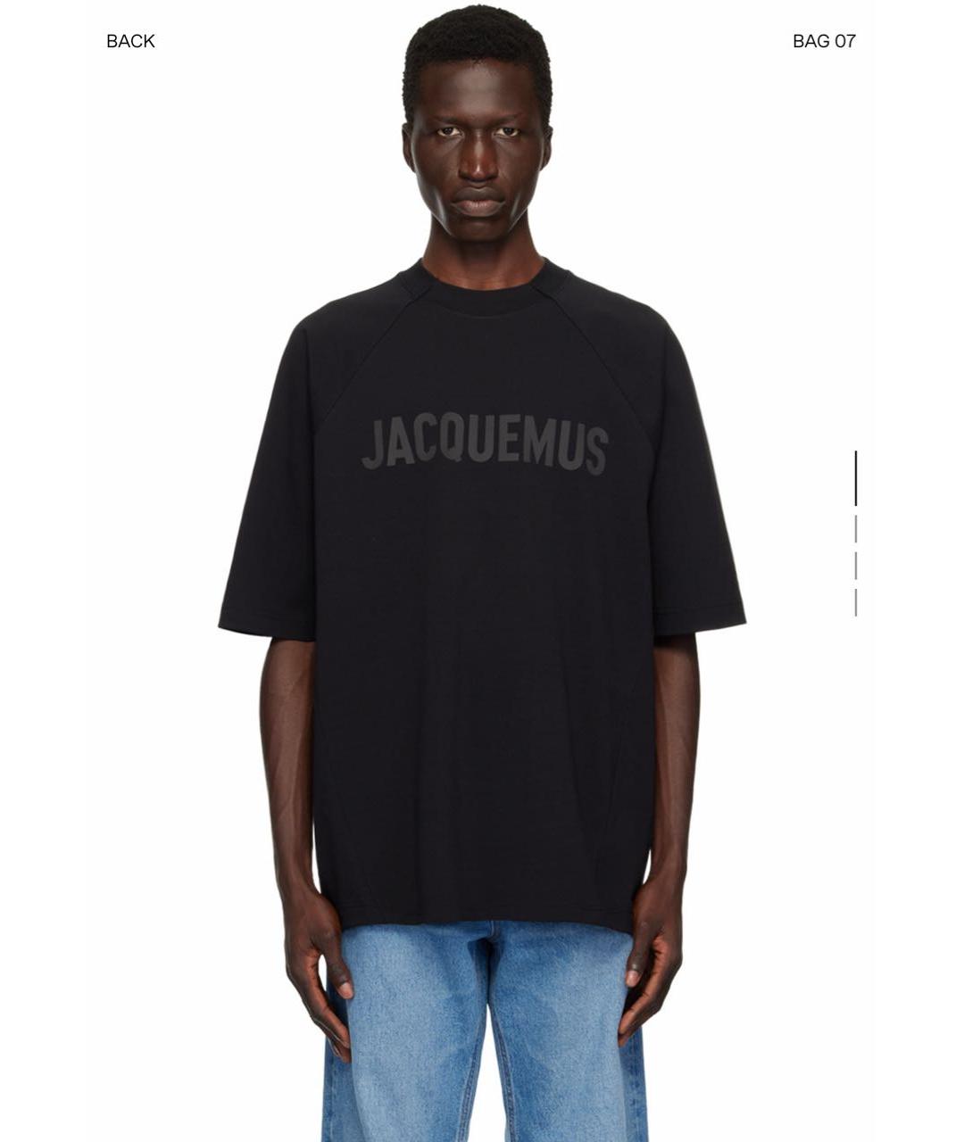 JACQUEMUS Темно-синяя хлопковая футболка, фото 2
