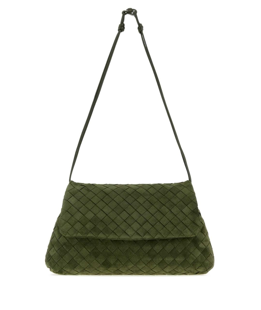BOTTEGA VENETA Зеленая замшевая сумка через плечо, фото 1