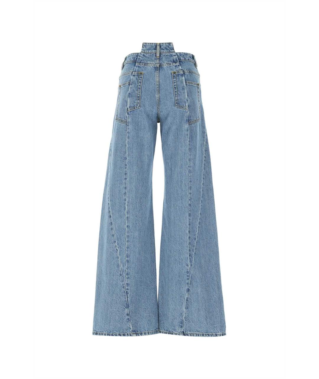 MAISON MARGIELA Голубые хлопковые прямые джинсы, фото 2