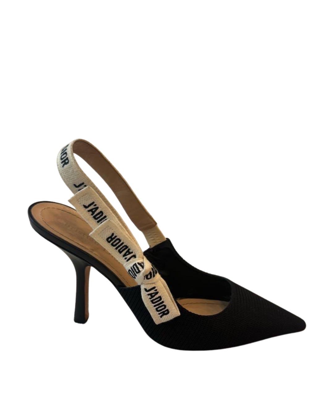 CHRISTIAN DIOR Черные текстильные туфли, фото 1