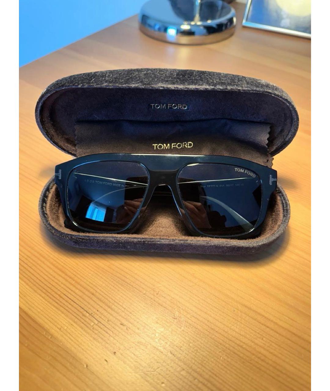TOM FORD Черные пластиковые солнцезащитные очки, фото 3
