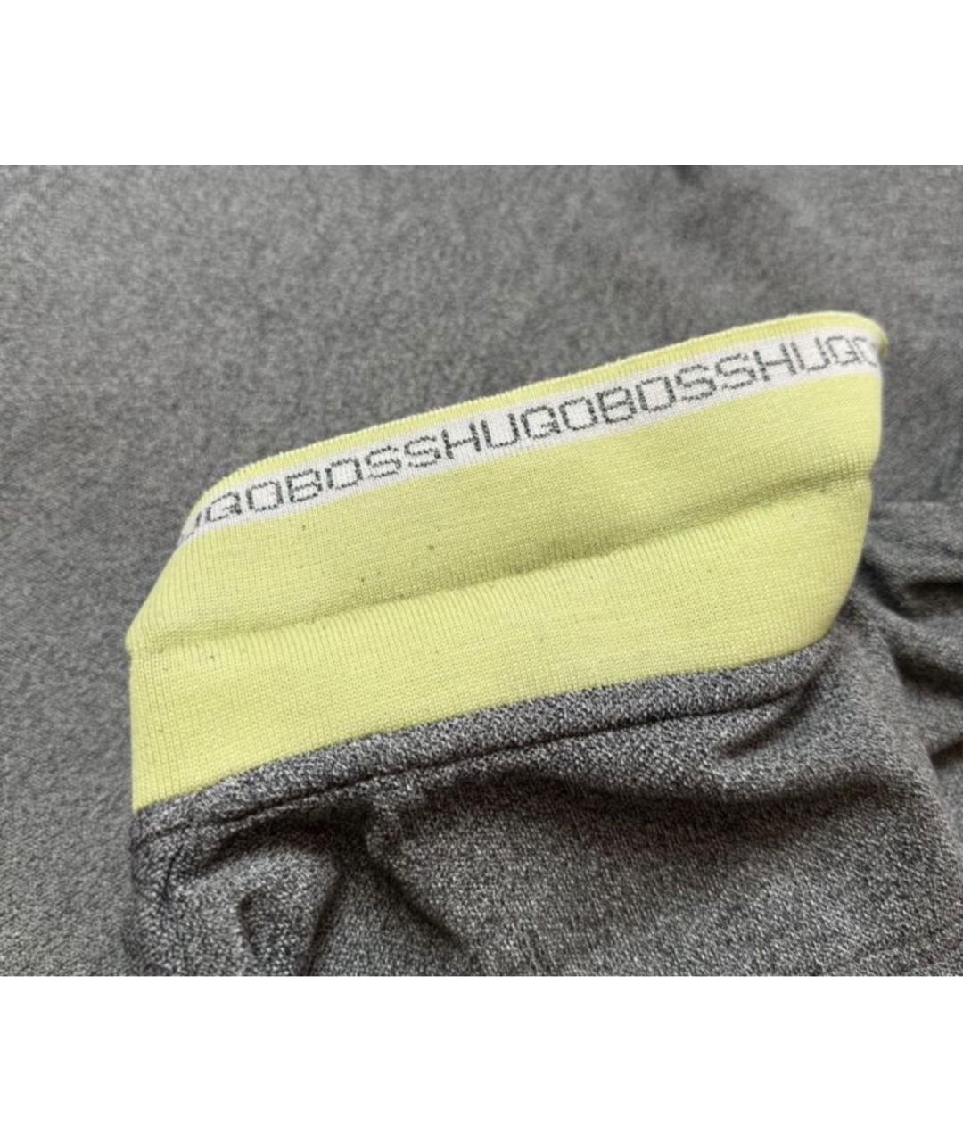 HUGO BOSS Серое хлопковое поло с коротким рукавом, фото 5