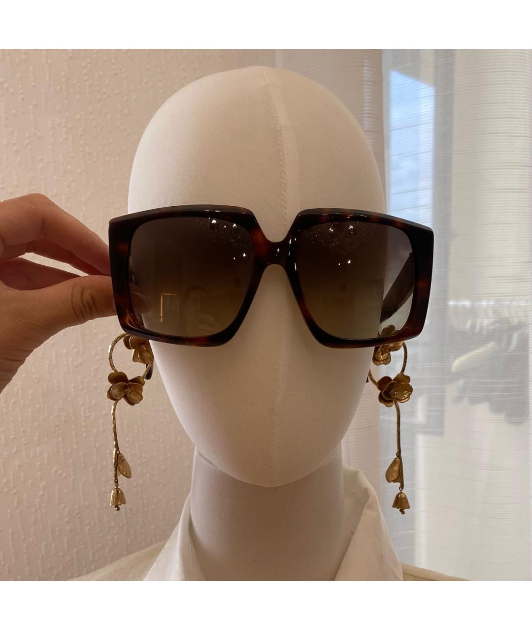 MAX MARA Коричневые пластиковые солнцезащитные очки, фото 5