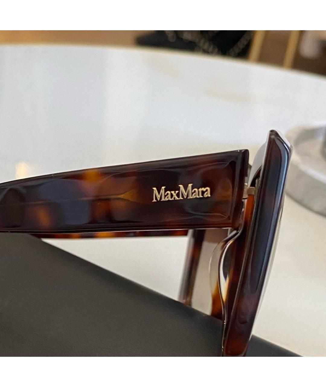 MAX MARA Коричневые пластиковые солнцезащитные очки, фото 3