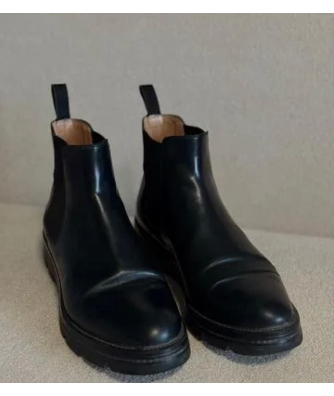 SANTONI Черные кожаные полусапоги, фото 3
