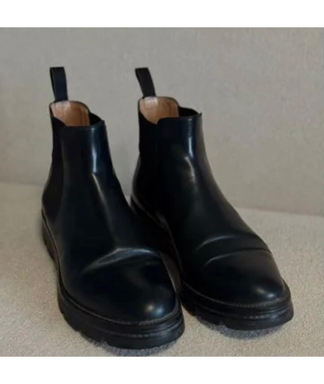 SANTONI Черные кожаные полусапоги, фото 2