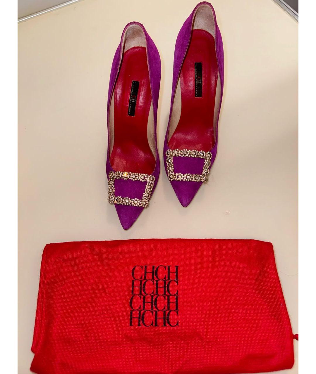 CAROLINA HERRERA Фиолетовые замшевые туфли, фото 2