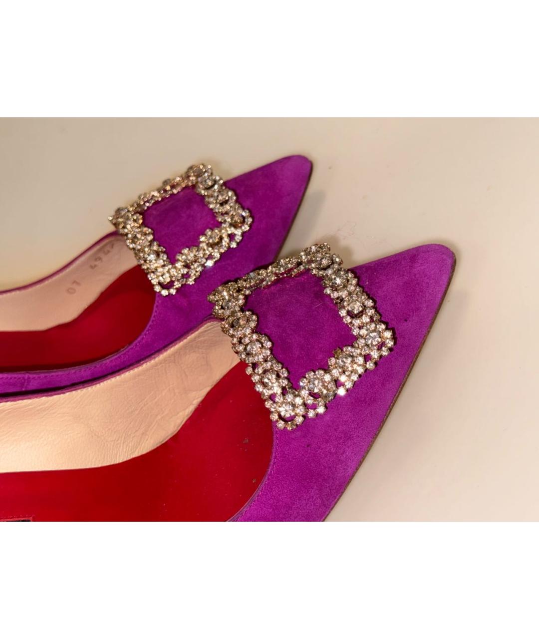 CAROLINA HERRERA Фиолетовые замшевые туфли, фото 3