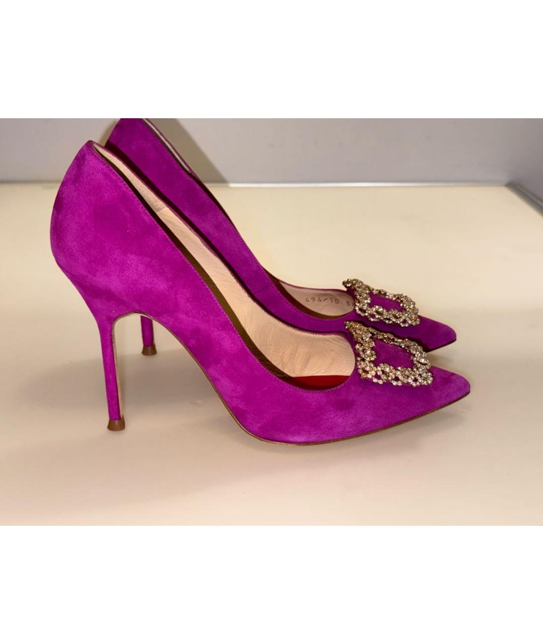 CAROLINA HERRERA Фиолетовые замшевые туфли, фото 8