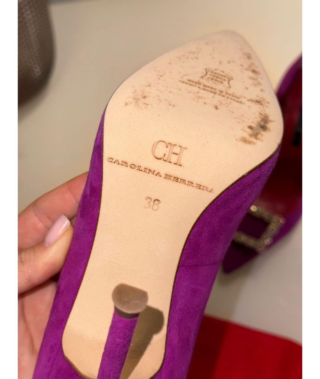 CAROLINA HERRERA Фиолетовые замшевые туфли, фото 5
