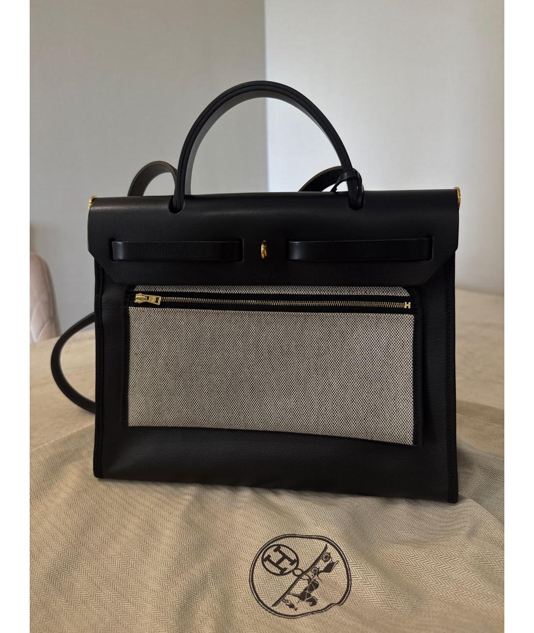 HERMES Черная тканевая сумка через плечо, фото 7
