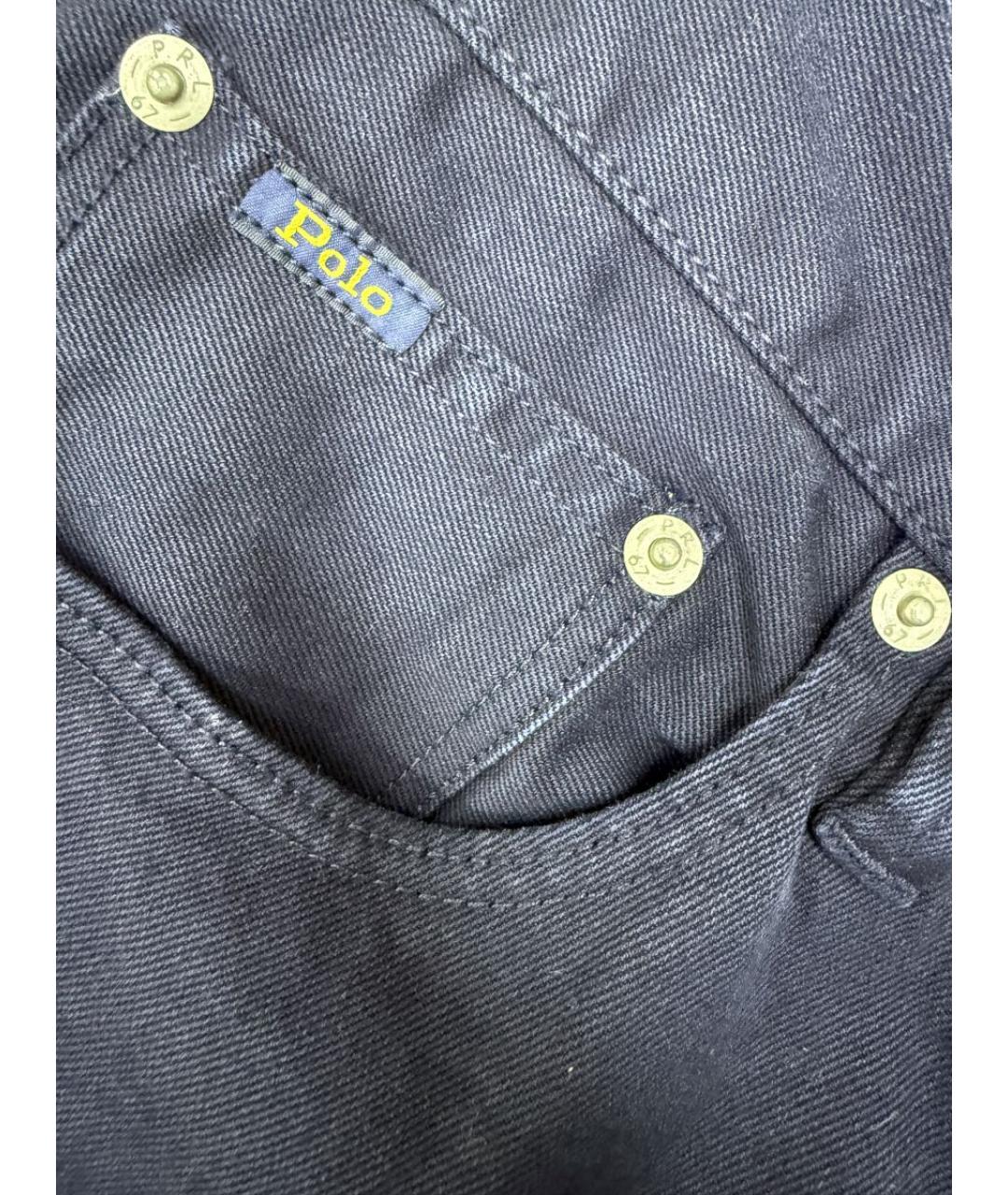 POLO RALPH LAUREN Синие хлопко-эластановые прямые джинсы, фото 5