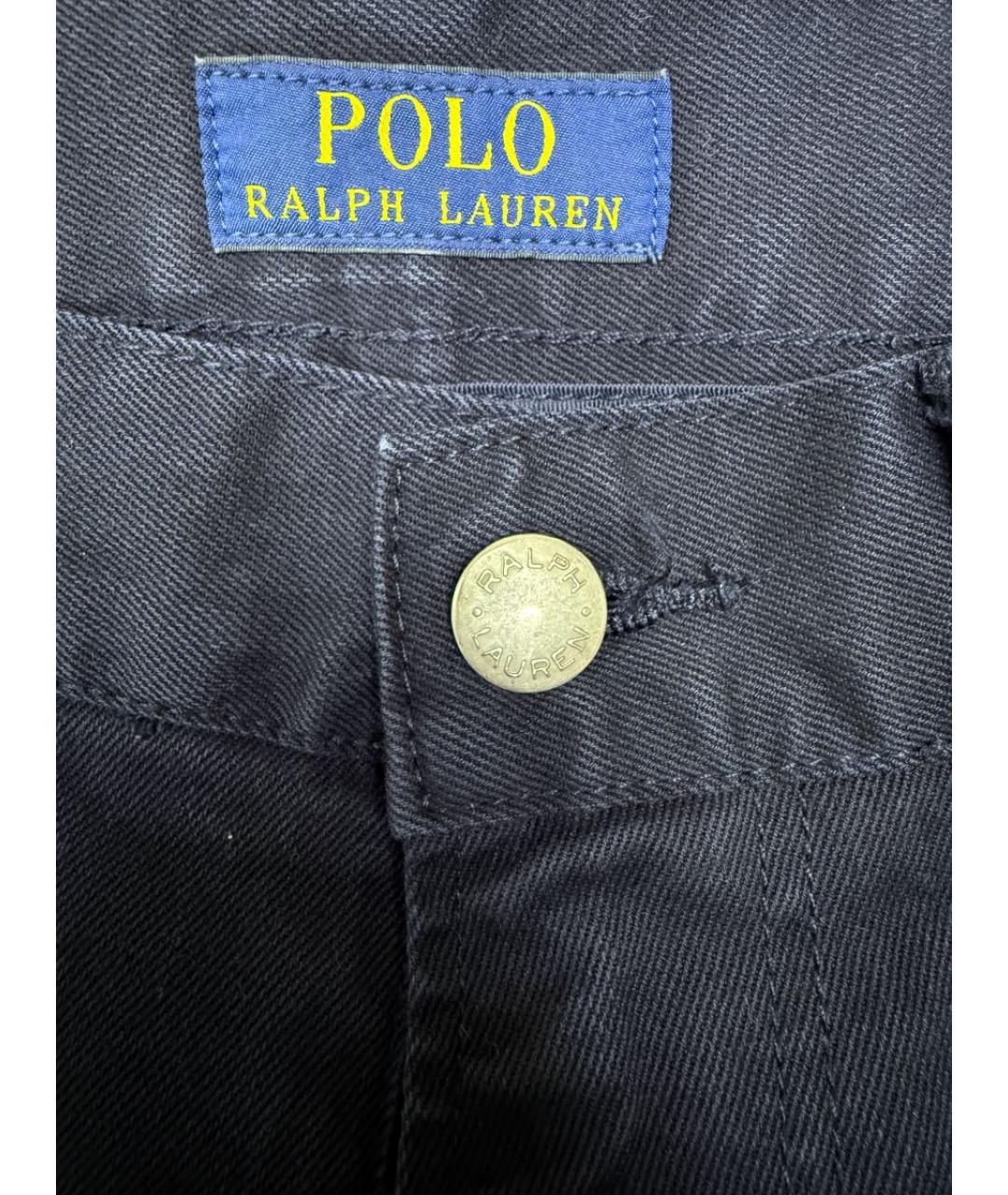 POLO RALPH LAUREN Синие хлопко-эластановые прямые джинсы, фото 3