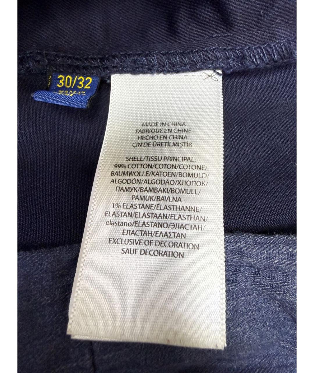 POLO RALPH LAUREN Синие хлопко-эластановые прямые джинсы, фото 6