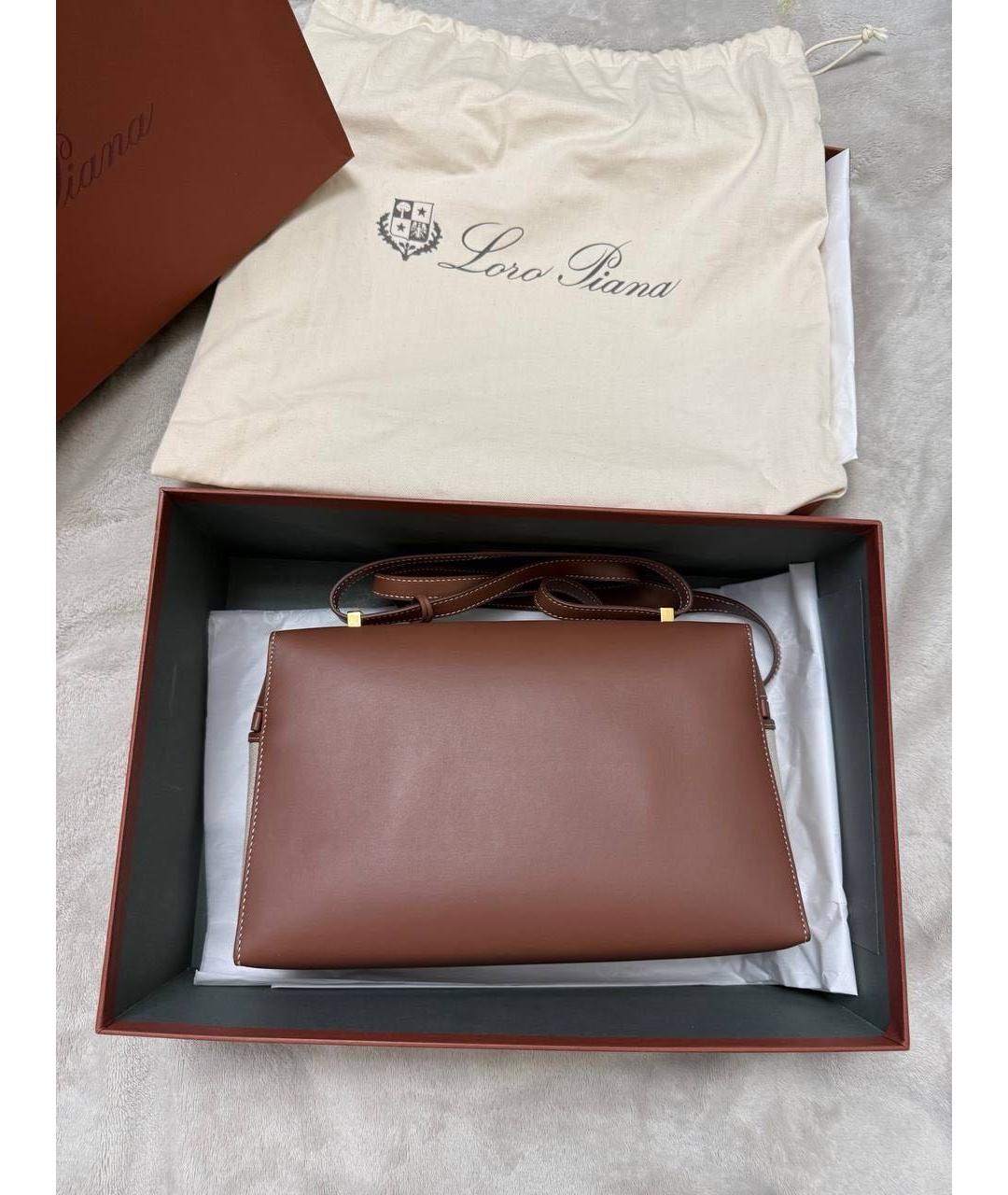 LORO PIANA Бежевая тканевая сумка через плечо, фото 3