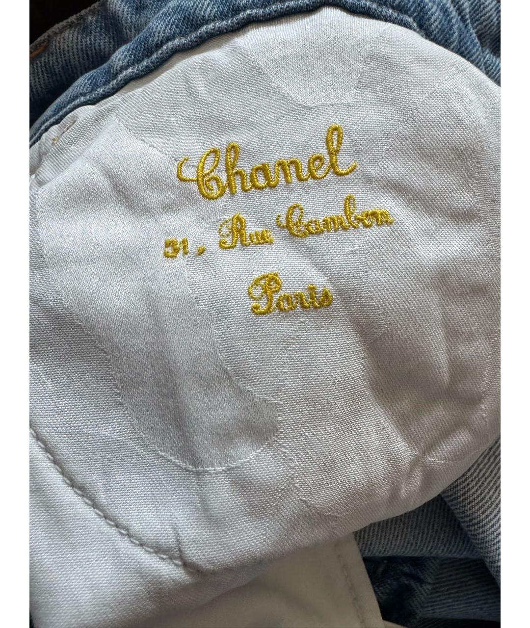 CHANEL Голубые хлопковые прямые джинсы, фото 6