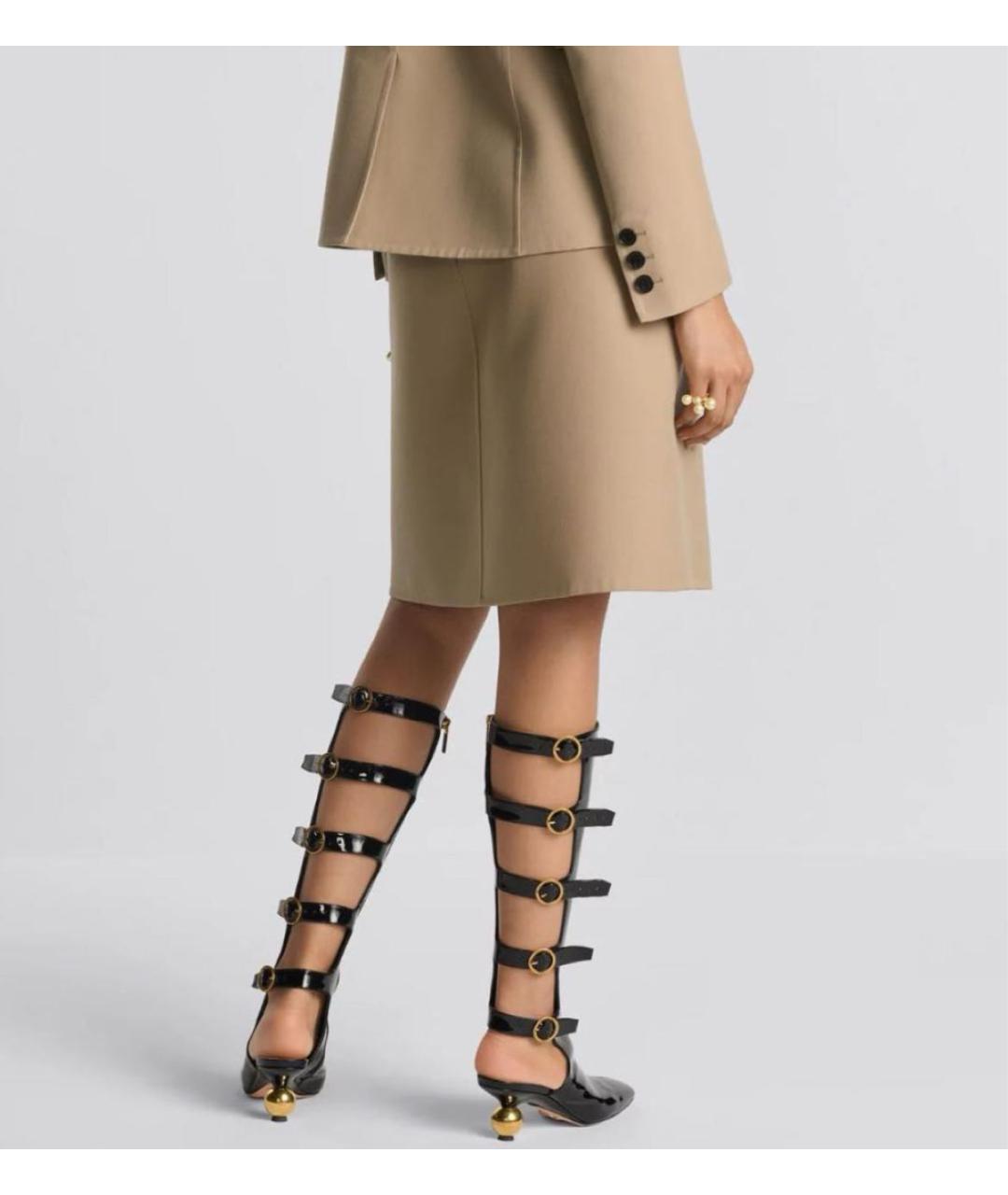 CHRISTIAN DIOR Бежевая шерстяная юбка мини, фото 4