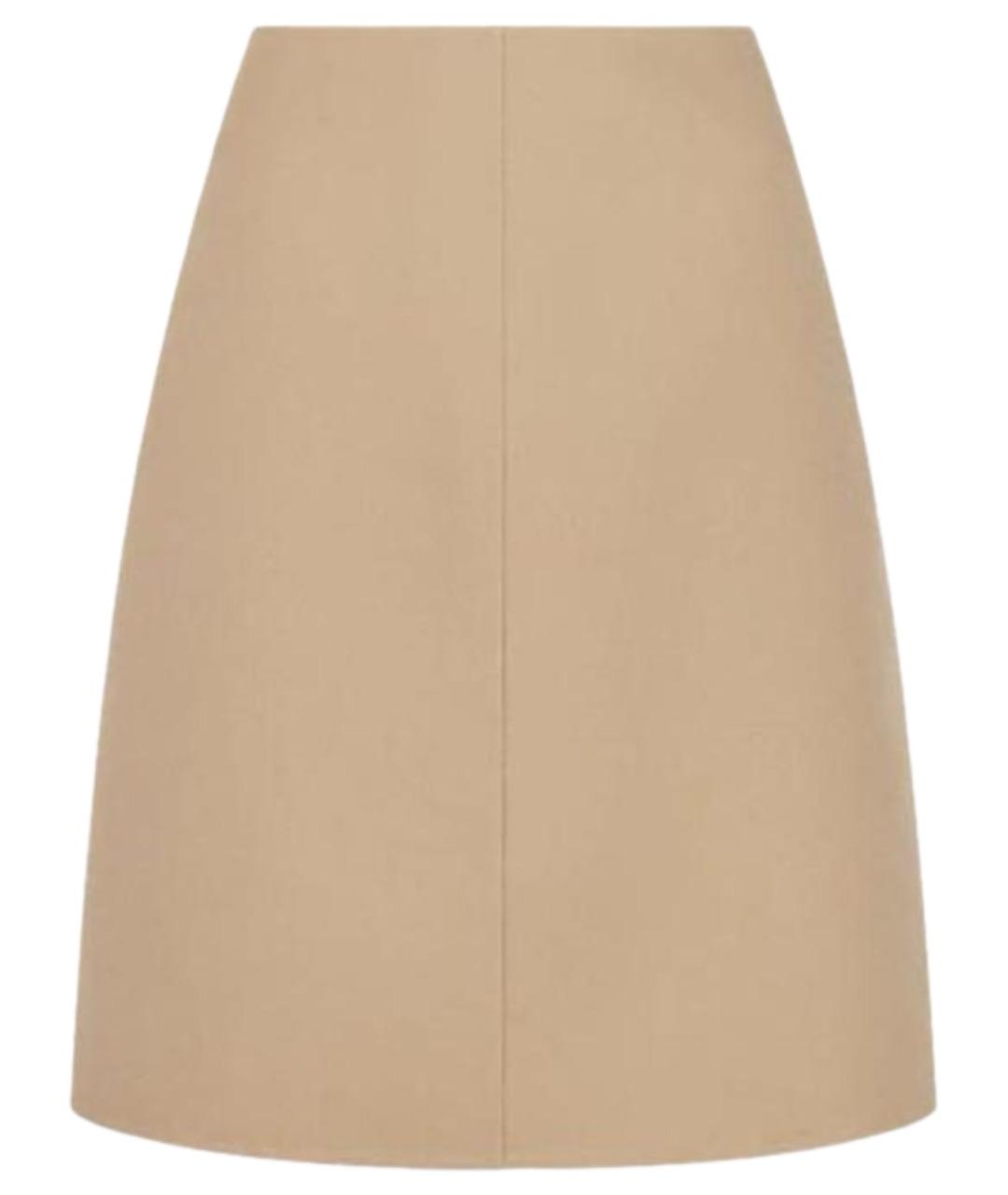 CHRISTIAN DIOR Бежевая шерстяная юбка мини, фото 1