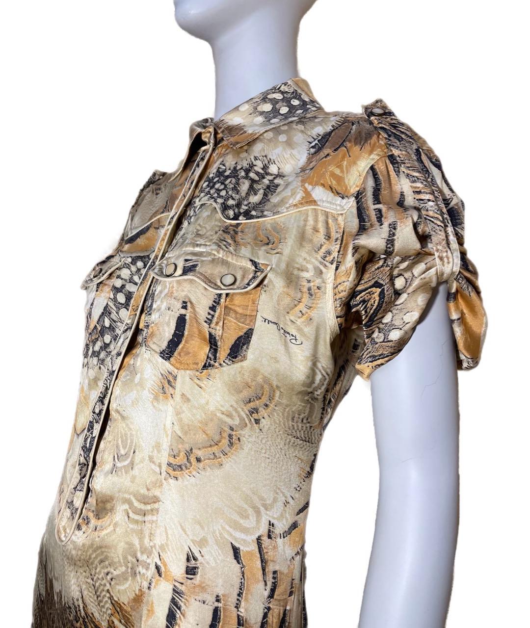ROBERTO CAVALLI Мульти шелковое коктейльное платье, фото 6